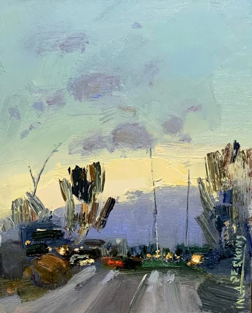 Ādaži. Saule riet